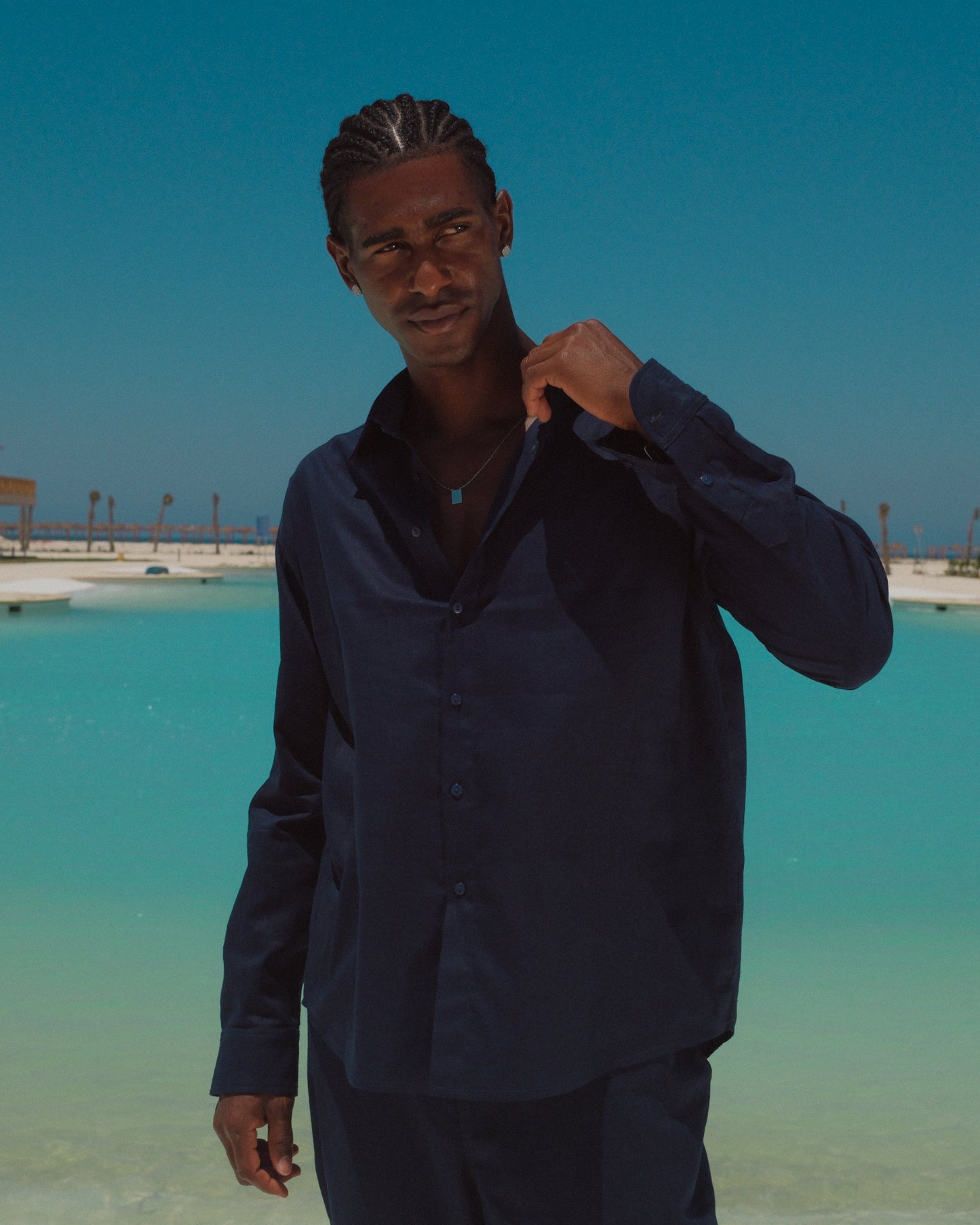 Notte Navy linen shirt