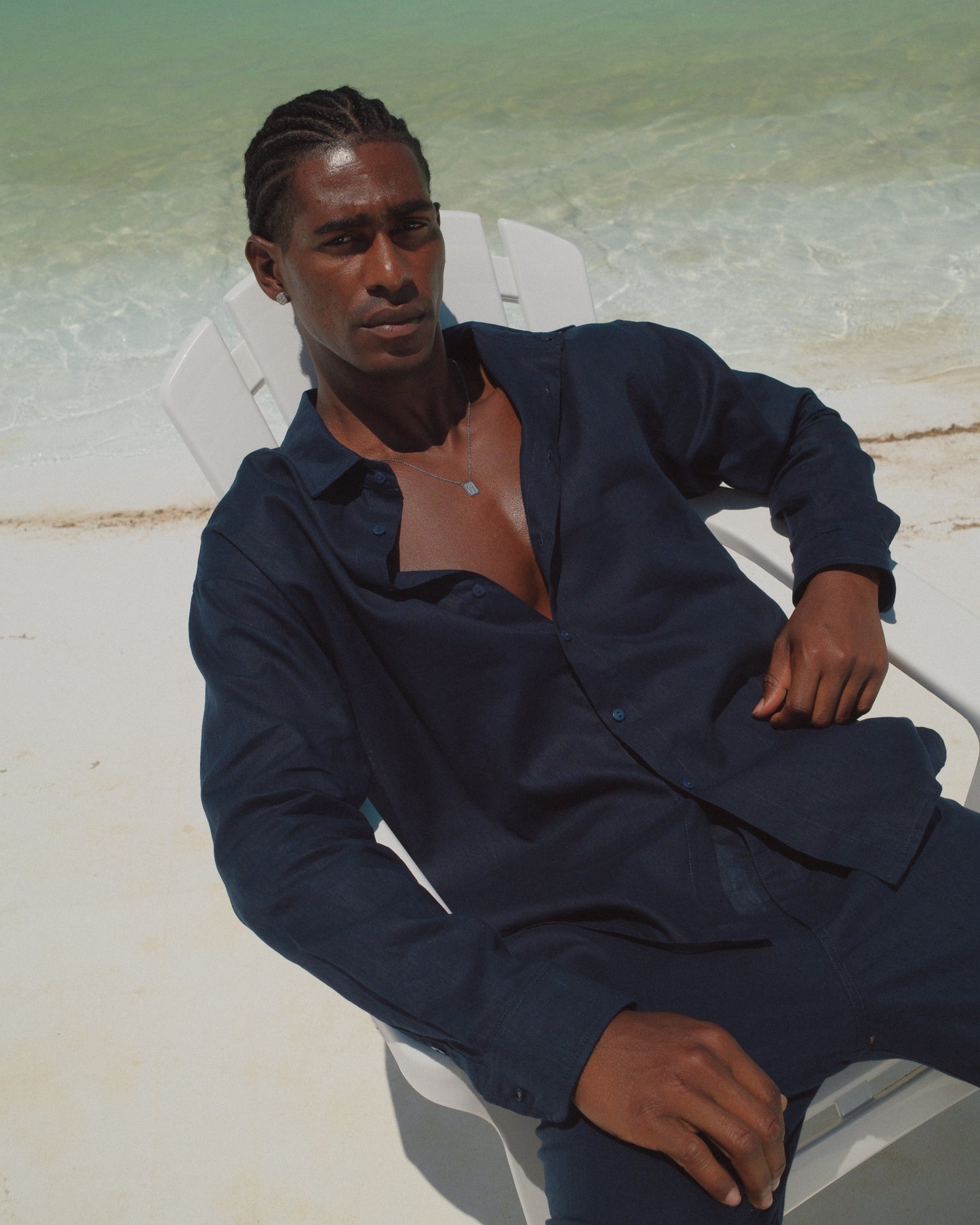 Notte Navy linen shirt