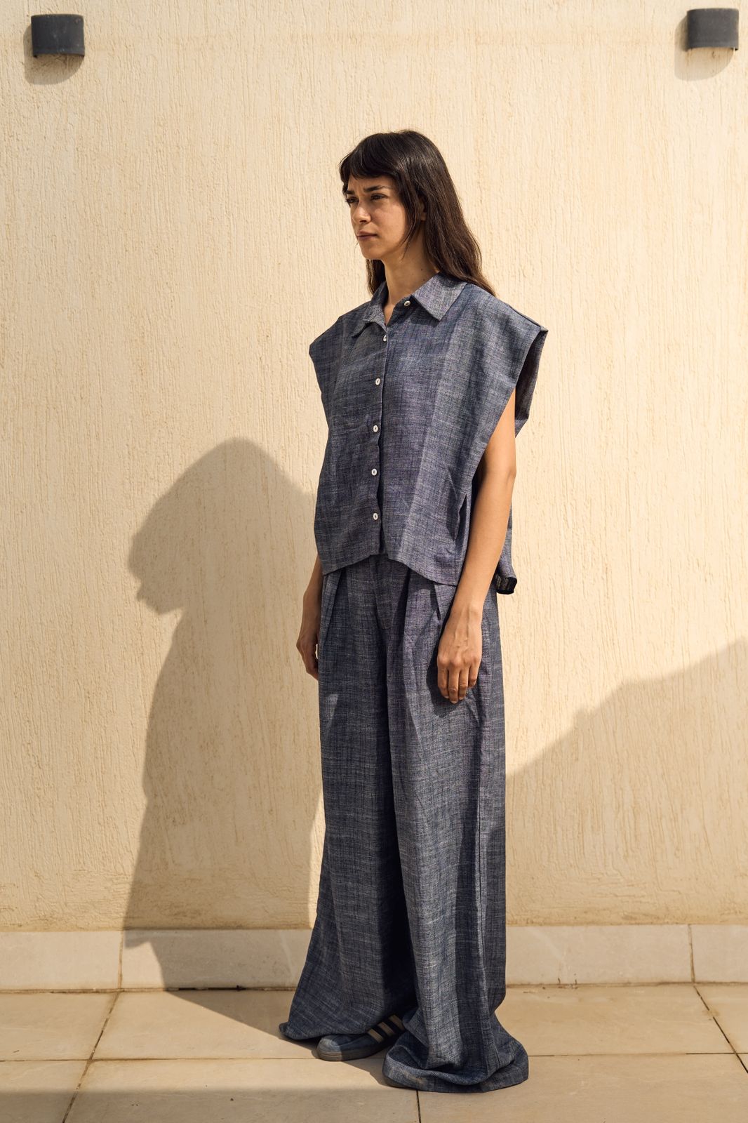 Navy Denim linen vest