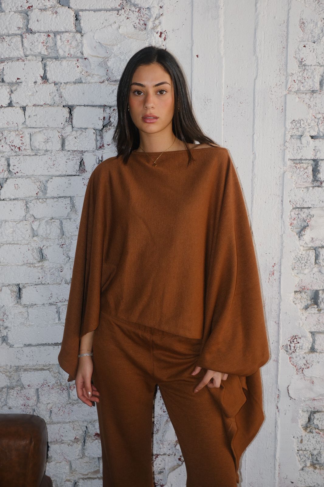 The Brown Poncho Set