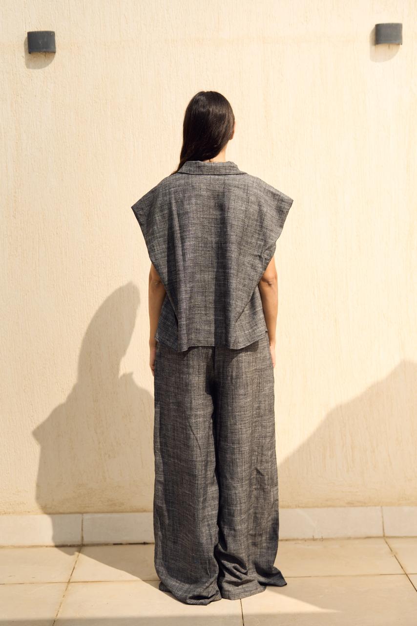 Grey Denim linen vest