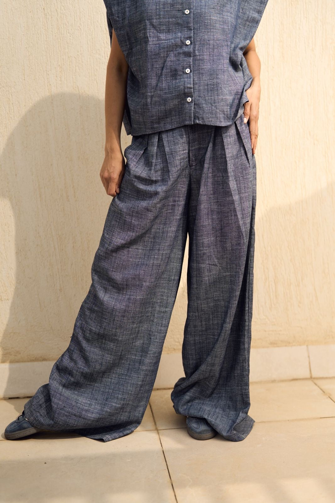 Navy Denim linen pants