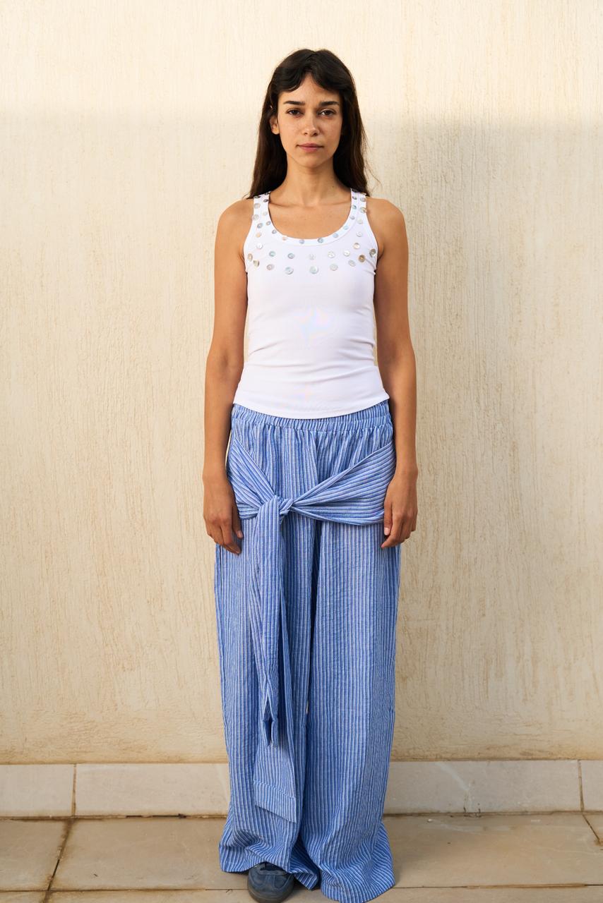 Knot pants in blue