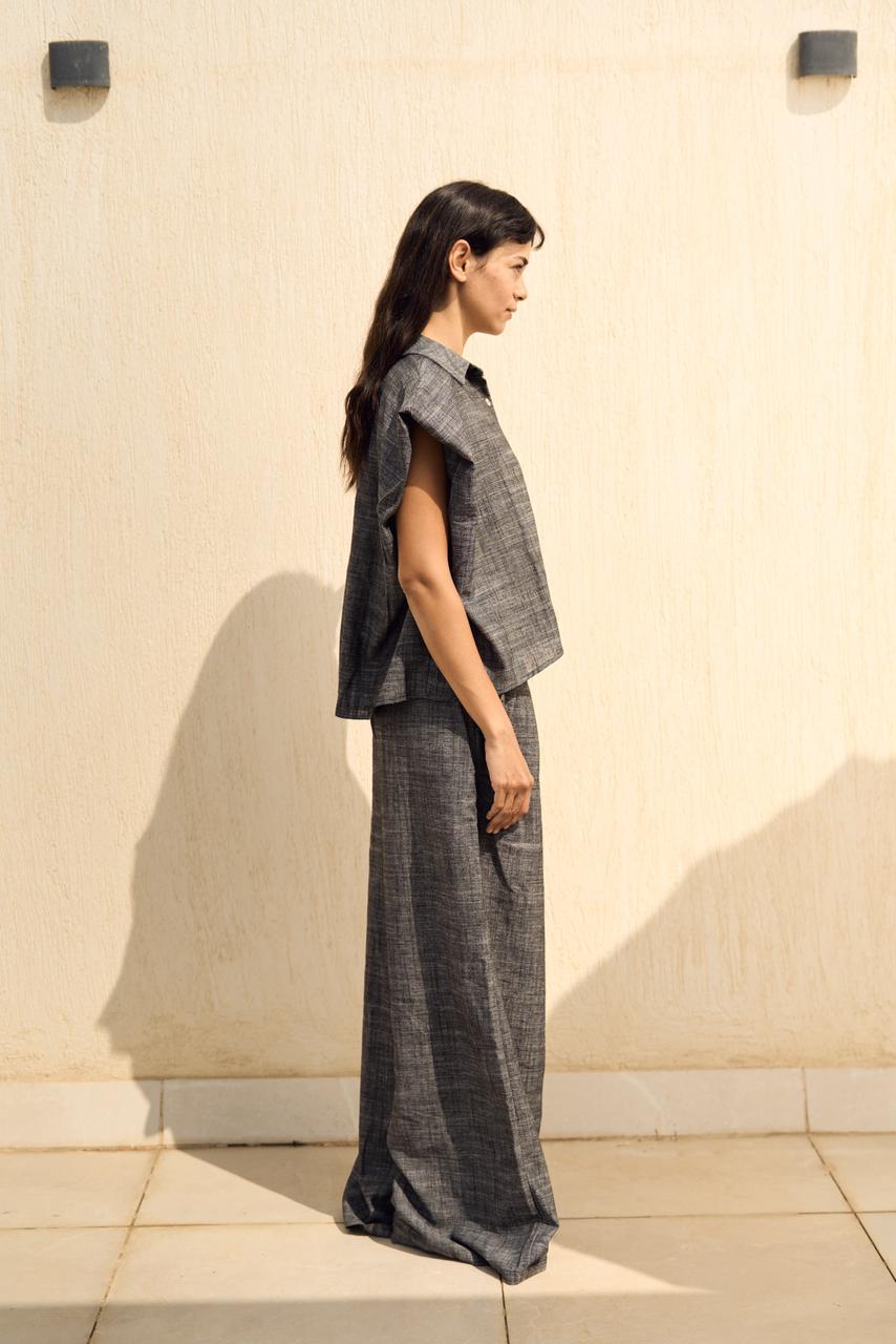 Grey Denim linen vest