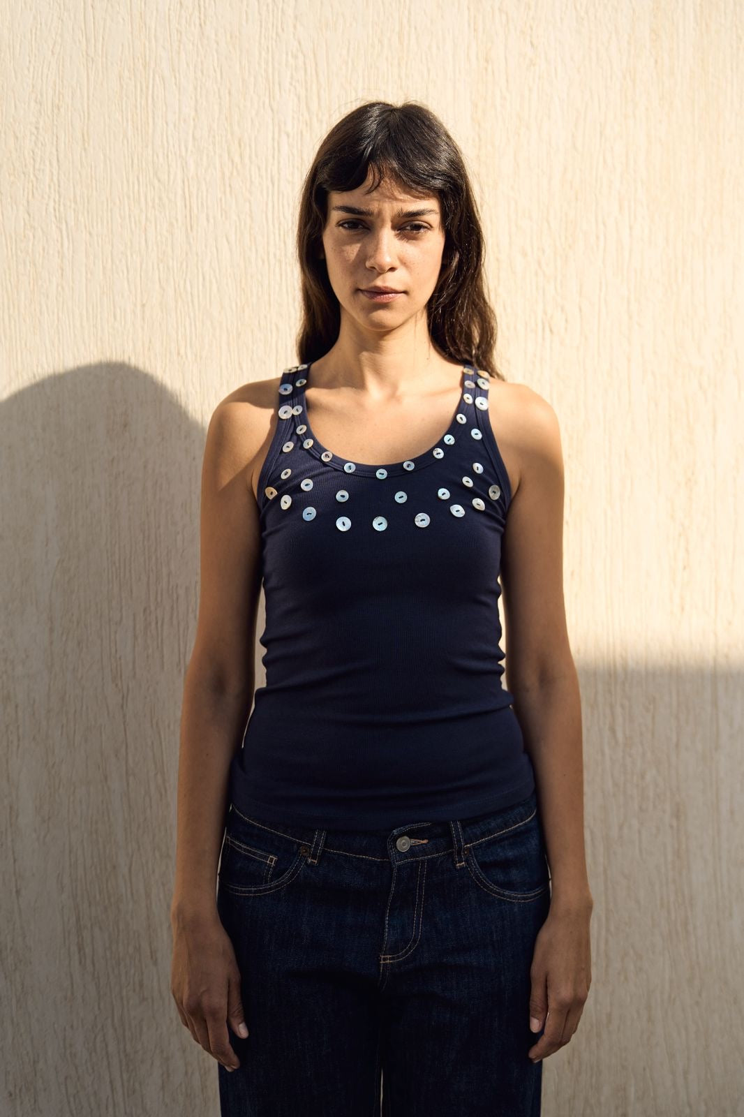 Shell stud tank top
