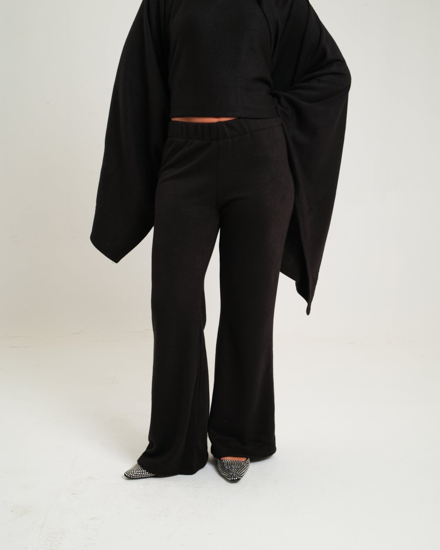 The Black Poncho Set