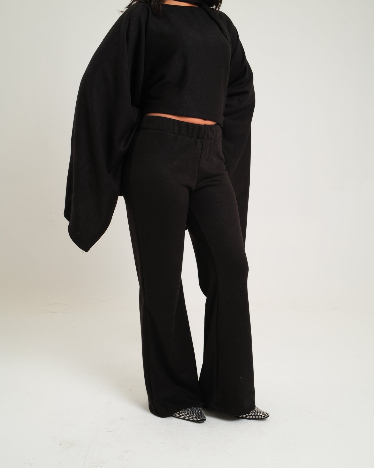 The Black Poncho Set
