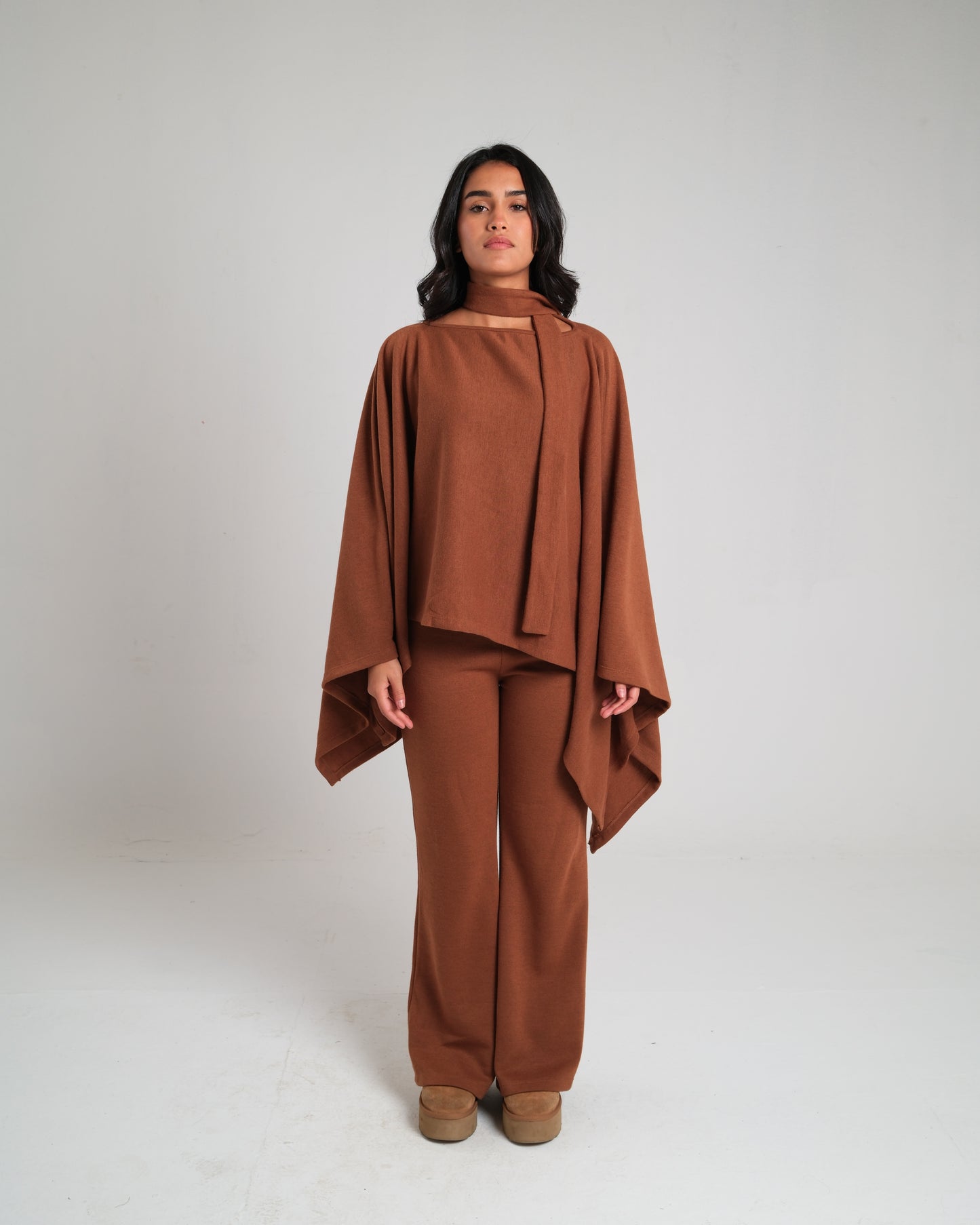 The Brown Poncho Set