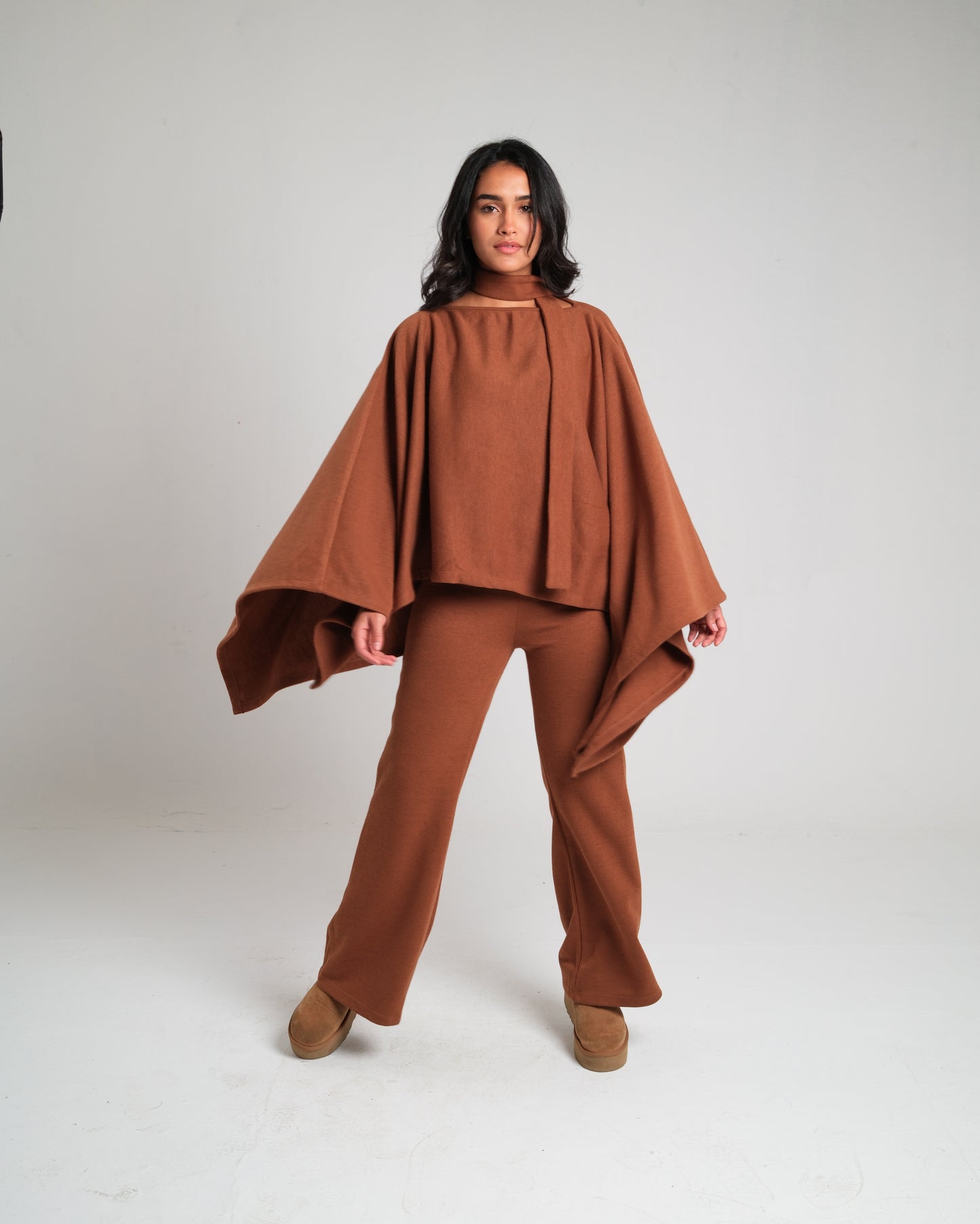 The Brown Poncho Set