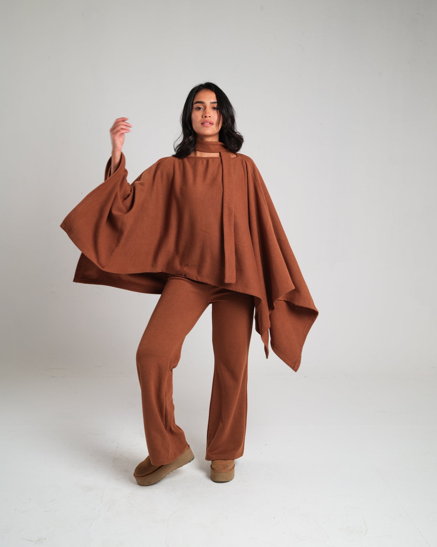 The Brown Poncho Set